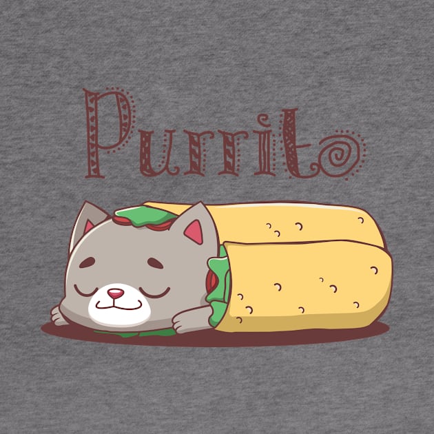 Purrito pun design by GazingNeko